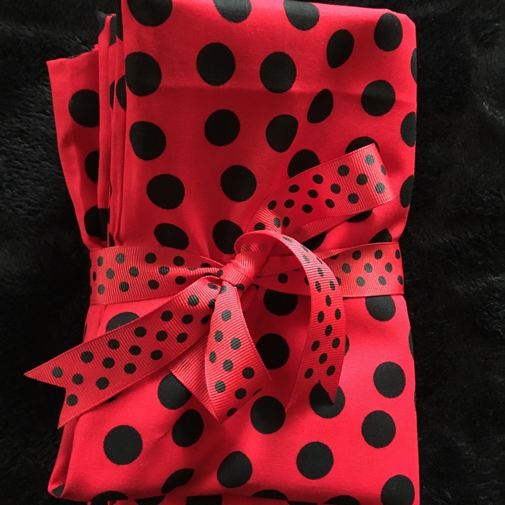 Red handmade polka dot pillowcases